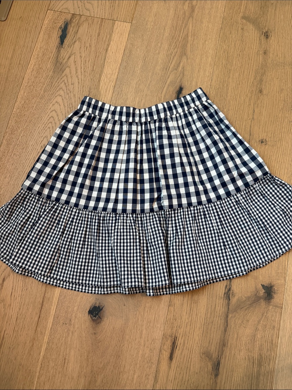J. Crew Crewcuts Girl's Navy Blue & White Checked Skirt - Size 8 - New with Tags